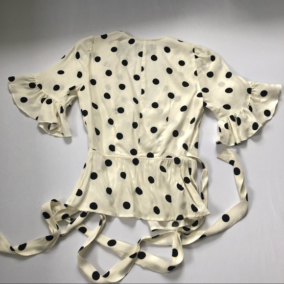 REFORMATION Opal Polka Dot Wrap Top Size XS - Picture 8 of 12